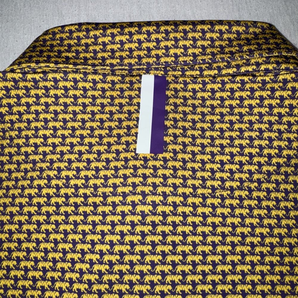 Rhoback LSU Gameday Collegiate Polo Mens Golf Shirt Tiger AOP Stretch 3XL NWOT - Picture 7 of 7
